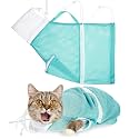 Shappy Cat Bathing Bag Breathable Mesh Anti Scratch Washing Bag, Green
