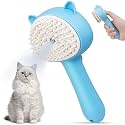Cat Steam 3 in 1 Pet Grooming Brush for Shedding With Soft Silicone Bristles, Release Button for Short Hair Pets' Hair Removal