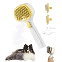 Cat Steam Brush for Cats & Dogs, Pet Steam Brush 3-in-1 with 2 Mist Modes, One-Touch Self Cleaning, Magnetic Safe Charging, Cat Hair Brush for Shedding, Dog Brush for Shedding, Yellow