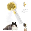 Cat Steam Brush for Cats & Dogs, Pet Steam Brush 3-in-1 with 2 Mist Modes, One-Touch Self Cleaning, Magnetic Safe Charging, Cat Hair Brush for Shedding, Dog Brush for Shedding, Yellow (Short Head)