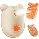 Cat Steam Brush for Shedding - Steamy Cat Brush for Indoor Cats, Cat Hair Steam Brush for Massage, Spritz Defur Comb for Cats, Pet Steamer Brush for Shorted and Long Haired Dogs, Orange