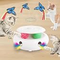 Cat Toys for Indoor Cats, 3-in-1 Interactive Cat Toy Automatic Kitten Toys with Fluttering Butterfly, Ambush Feather and Track Balls, Smart Sensor Wake-Up,USB Powered, Exercise & Boredom Relief