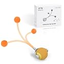 Cat Toys for Indoor Cats, Interactive Cat Toy Ball with Pom-Pom Tails, Automatic Cat Toy Self Play Exercise Toy to Relieve Boredom for Kitten & Adult Cats (Orange)