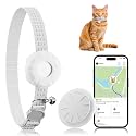 Cat Tracker, GPS Tracker Compatible with Apple Find My App(Only iOS),Cat Tracker Collar with Bell and Safety Elastic Buckle,No Monthly Fee Cats Collar Trackers,Territory &amp; Location History,White