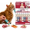 Cat Treats Lickable | Grain-Free Cat Food Toppers, High Protein | Creamy Puree Squeeze Ups with Vitamin E &amp; Taurine, Digestible Formula | 0.5 oz. Each Tube, Chicken Mix Variety | 20 Tubes