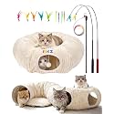 Cat Tunnel Bed with 12 Interactive Toys, Kitten Toys for Indoor Kittens