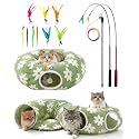 Cat Tunnel Bed with Interactive Cat Toys - Cat Tunnels for Indoor Cats
