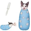 Cat Wrap for Cutting Nails, Self-Adhesive for Grooming, Anti-Scratch Cat Swaddle Wrap for Medicine, Nail Clipping, Teeth Brushing, Ear Cleaning