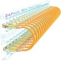 Sokqovt Cat6a Patch Cables Slim 1ft (24 Pack), Flexible Cat6 Ethernet Cable 10G 550MHZ, 28AWG Pure Copper Cat 6 Patch Cable for Network Cabinet, Cat6 Patch Cables Orange