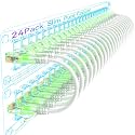 Sokqovt Cat6a Patch Cables Slim 2ft (24 Pack), Flexible Cat6 Ethernet Patch Cable 10G 550MHZ, 28AWG Pure Copper Cat6 Patch Cable for Network Cabinet, Cat 6 Patch Cable White