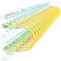 Sokqovt Cat6a Patch Cables Slim 3ft (24 Pack), Flexible Ethernet Cable 10G 550MHZ, 28AWG Pure Copper Cat6 for Network Cabinet, Black