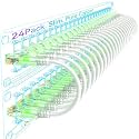 Sokqovt Cat6a Patch Cables Slim 7ft (24 Pack), Flexible Ethernet Cable 10G 550MHZ, 28AWG Pure Copper Cat6 for Network Cabinet, White