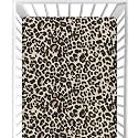 CaTaKu Baby Crib Sheets Brown Leopard Animal Print Mini Crib Sheets Fitted for Girls Boys,Neutral Soft Toddler Mattress Bed Sheets for Crib,27"x 39"