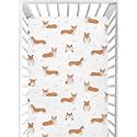 CaTaKu Corgi Funny Doggy Mini Crib Sheets for Girls Boys Baby Mattress Sheets Fitted, Soft Toddler Nursery Bed Sheets Neutral 28"x 52"