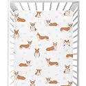 CaTaKu Crib Sheets for Girls &amp; Boys - Corgi Doggy Baby Sheets, Neutral Toddler Mini Crib Mattress Sheets Fitted for Nursery Bed, 27"x 39"