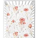 CaTaKu Crib Sheets for Girls &amp; Boys - Poppies Woodland Baby Sheets, Neutral Toddler Mini Crib Mattress Sheets Fitted for Nursery Bed, 27"x 39"