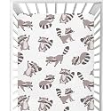 CaTaKu Cute Small Raccoon Crib Sheets for Boys Girls, Cute Small Raccoon Fitted Baby Sheets for Mini Crib Soft Toddler Bed Mattress Playard Sheet,27"x 39"