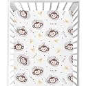CaTaKu Funny Monkey Banana Baby Sheets for Girls &amp; Boys - Neutral Toddler Mini Crib Mattress Sheets, Fitted for Nursery Bed, 27"x39"