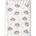 CaTaKu Funny Monkey Banana Mini Crib Sheets for Girls Boys Baby Mattress Sheets Fitted, Soft Toddler Nursery Bed Sheets Neutral 28"x 52"
