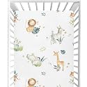 CaTaKu Safari Animals Cute Crib Sheets for Baby Girls Boys,Neutral Mini Crib Mattress Sheets Fitted, Baby Nursery Bed Sheet for Crib Toddler Mattress 27"x 39"