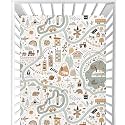 CaTaKu World Map Animal Crib Sheets for Baby Girls Boys,Neutral Mini Crib Mattress Sheets Fitted, Baby Sheets for Crib Nursery Bed Toddler Mattress 27""x 39"", 325316134p821c876s1913