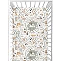 CaTaKu World Map Animal Crib Sheets for Girls Boys,Baby Crib Fitted Sheets for Mini Crib and Toddler Mattress, Soft Baby Nursery Bed Sheets Neutral 28"x 52"