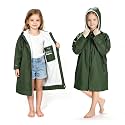 Catalonia Kids Waterproof Swim Parka with Hood, Sherpa-Lined Changing Robe