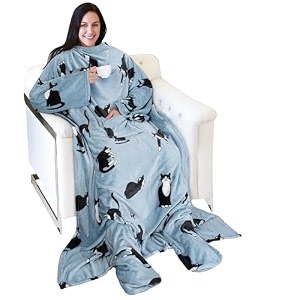 catalonia wearable blanket with sleeves amp foot pocket for adults