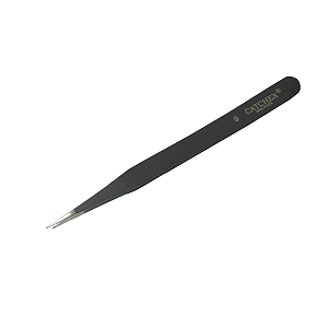 no 9 anti-static esd safe straight pointed tweezer black