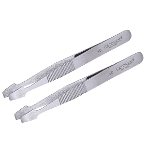 tweezers tongs flat wide tip for philately stamps documents photo development steel pack of 2
