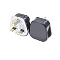 UK 3 Pin Top Plug with Fuse for UK, Ireland, Cyprus, Malaysia, Singapore, Hong Kong (13A, 250V, Pack of 1)