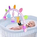 Caterbee Baby Bassinet Mobile Toys, Clip-On Stroller Arch Toy with Hanging Toys for Car Seat, Crib &amp; Travel, Infant Activity Toy Bar, 0 Months+ (Purple)