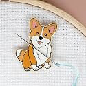 Caterpillar Cross Stitch Needle Minder - Royal Corgi Dog for Cross Stitch, Sewing, Embroidery and Needlework Accessories, Enamel and Magnetic