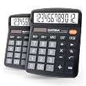 CATIGA Desktop Calculator, 12 Digit Large LCD Display, Dual Power, Sensitive Big Button, Standard Function Calculators for Office, School and Business, CD-2786 2 Pack, 2 Blacks