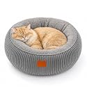CATISM Cat Bed, Round Cat Beds for Indoor Cats Kitten Bed Soft with Anti-Slip Bottom