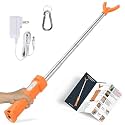 Cattle Prod, Waterproof Electric Livestock Prod for Cattle with LED Light, Retractable and Cattle Prod Livestock for Cows Hogs Sheep and More -37In