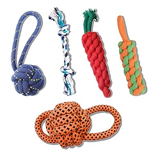 cature care by nature dog chew toys cotton puppy teething chew tug toy heavy duty dental dog rope toys kit for medium dogs tough dog toys for small breed dog toys pack 3 color may vary