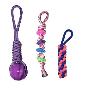 cature care by nature pets rope toys for dogs - puppy chew teething durable cotton toys for playing teeth cleaning and training pack of 3 color may vary