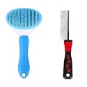Cature Care by Nature Pet Dog Grooming Kit, Dog Slicker Brush and Pet Comb for Dogs, Puppies, Cats, Hamsters, and Rabbits (Pack 2-Multi Color)