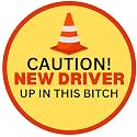 Caution New Driver Car Up in This, Magnet for Teens, Removable and Reusable Magnetic Bumper Stickers, 5Inches (Up in This)