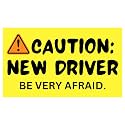 Caution: New Driver, Be Very Afraid, Car Magnet for Teens, Removable and Reusable Magnetic Bumper Stickers, Funny Gift for New Drivers