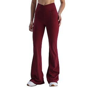 cava petite hourglass flared leggings for women  v waistband anti camel toe design petite fit flared bottoms deep pockets sculpting stretch fabric