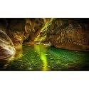 Cave Aquarium Background Natural Rock Caves Fish Tank Background Stream Rocky Mountain Reptile Tank Backgrounds Tranquil Green Toned Cave Streams Meanders Reptile Enclosure Backgrounds 30x18in