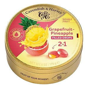 cavendish amp harvey double fruit drops grapefruit with pineapple filling - 175 gm