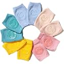 2 Pairs Baby Breathable Crawling Knee Pads, Anti-Slip Infant Kneepads, Adjustable Elastic Crawl Socks Leg Warmers, Leg Elbow Safety Protector for Unisex Toddler, Baby, Boys and Girls
