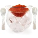 Caviar Serving Set, Glass Chiller Dish with 2 Pcs Caviar Spoons