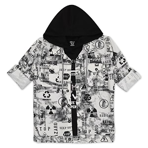 CAVIO Boys Printed Casual Jacket With Hooded