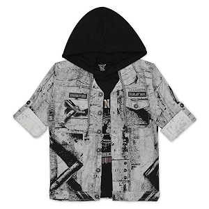CAVIO Boys Printed Casual Jacket With Hooded