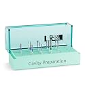Cavity Preparation Burs Kit | 12 Diamond Burs for Cavity Shaping | Stainless Steel Shank | Friction Grip | Autoclavable | Dental Restoration Tool