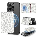 Cavor Compatible with MagSafe Wallet, Magnetic Phone Wallet, Leopard White